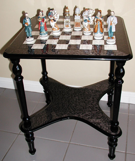 Ital Fama TAV76 Square Glossy Grey Chess Table - 2 in. Squares at Sears.com