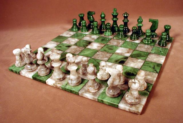 Scali ST1GG 14 in. Alabaster Chess Set Green-Grey Chess Board at Sears.com