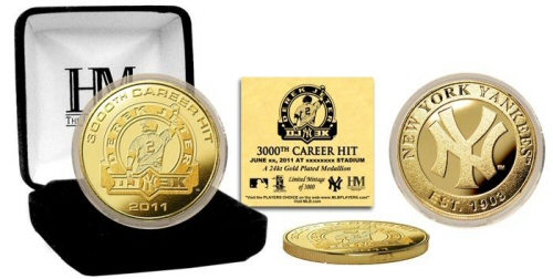 Highland Mint DJ3KGK Derek Jeter 3000th Hit 24KT Gold Plate Medallion at Sears.com