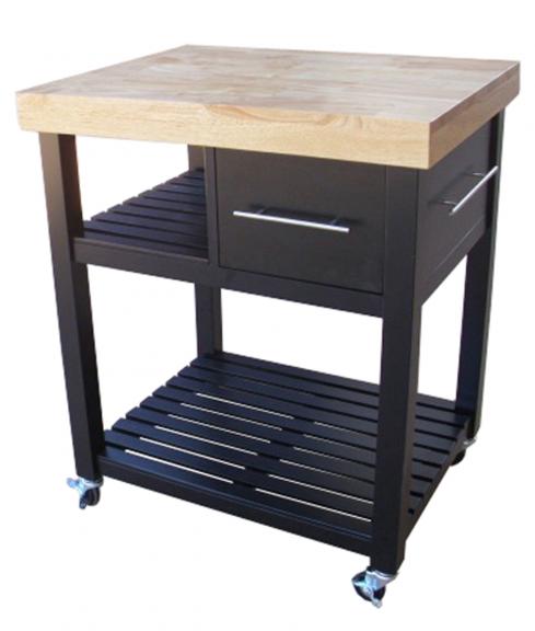 International Concepts WC10-3 Dining Essentials Kitchen Work Center with Castor - Black-Natural at Sears.com