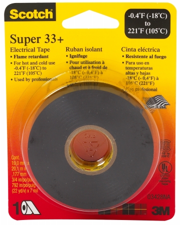 3m .75in. X 66ft. Scotch Vinyl Super 33 plus  Electrical Tape  6132-BA-100 at Sears.com