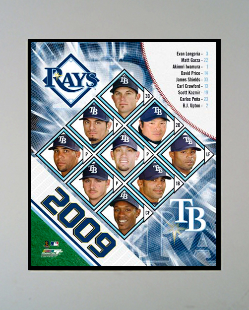Encore Select M2-BBTB2009 2009 Tampa Bay Rays Team Photograph in a 11 in. x 14 in. Mat at Sears.com