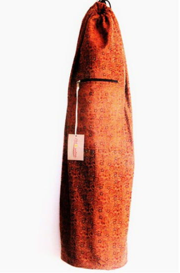KushOasis OM101030-Rust Yoga Bag - OMSutra Saree Fabric  Mat Bag - Color - Rust at Sears.com