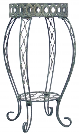 Austram 21in. Antique Green Round Queen Anne Plant Stand  28061102 - Pack of 6 at Sears.com