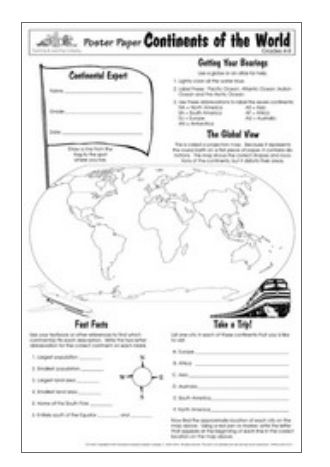 Lorenz Corporation TLC10457 Continents of the World Poster Paper- Grade 4-8 at Sears.com