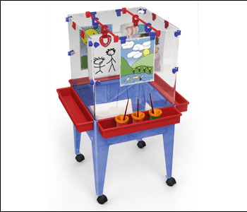 Manta Ray S13870 Youth 4 Station Space Saver Easel with 9 in. deep clear tub at Sears.com