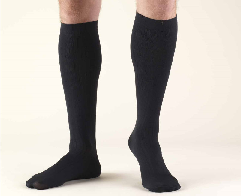 Truform 1954nv-s Mens 30-40 Mmhg Dress Knee High Socks - Size- Small,