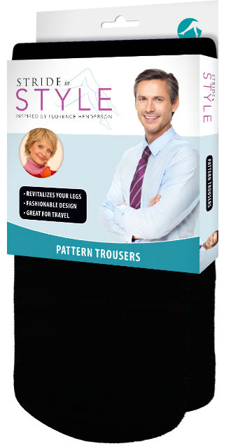 Stride In Style 6356-nvm Mens Cotton Ribbed Pattern 8-15 Mmhg Dress