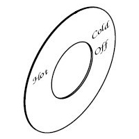 American Standard 923005-0070A Dial Plate Hamp-Hot Cold Off-Dorc - White at Sears.com