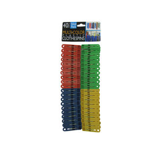 bulk buys Multi-colored plastic clothespins, pack of 40 - Pack of 24 bulk buys Multi-colored plastic clothespins, pack of 40 - Pack of 24