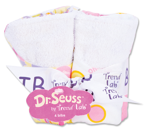 Trend Lab 30360 Bouquet 4 Pack Bib - Dr. Seuss Pink Oh The Places You&'Ll Go at Sears.com