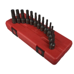 Sunex Sunex SUN3649 .38in. Drive SAE and Metric Impact Hex Driver Set - 13 ...