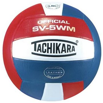 Tachikara SV5WM.SWR Full Grain Leather VolleyBall - Scarlet-White-Royal at Sears.com