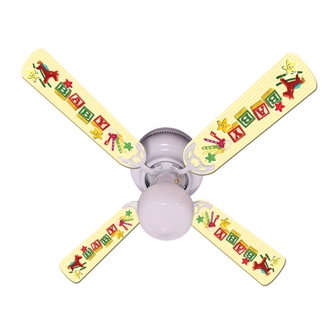 Ceiling Fan Designers 42fan-ima-bnty Baby Nursery Toys Blocks Yellow