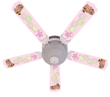 Ceiling Fan Designers 52fan-ima-bntp Baby Nursery Toys Blocks Pink