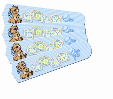 Ceiling Fan Designers 42set-ima-bntb Baby Nursery Toys Blocks Blue 42