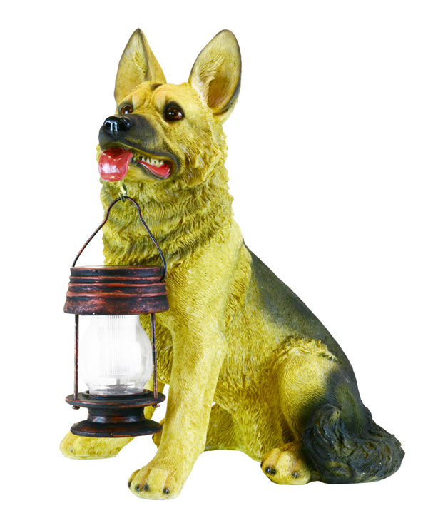 Garden Sun Light B5195 German Shepherd Dog With Lantern Solar Light