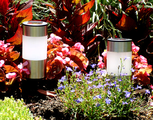 Garden Sun Light L2207-S Stainless Steel Tube Solar Light - Short - Set of 4 at Sears.com