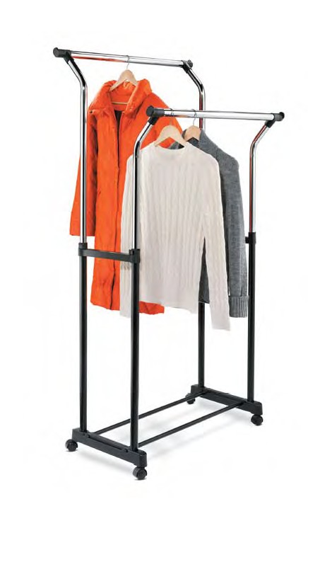 Honey-can-do GAR-01119 Flared Double Garment Rack - Black and Chrome at Sears.com