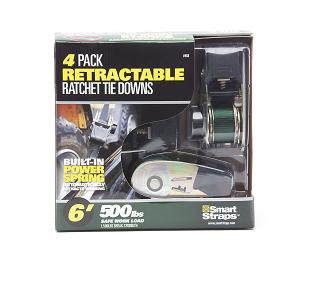 Smart Straps 468 6 ft. 1500 lbs Retractable Ratchet 4 Pk Green at Sears.com