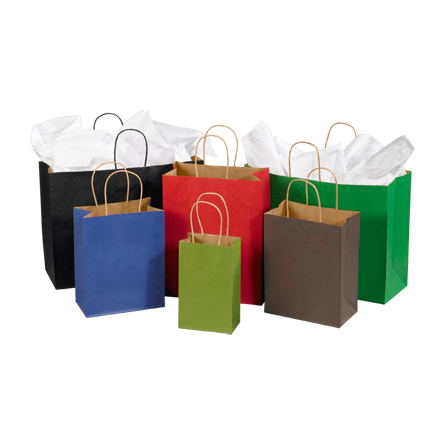 Box Partners BGS101GT 5.25 in. x 3.25 in. x 8.38 in. Green Tea Tinted Shopping Bags at Sears.com