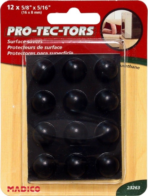 MADICO 23263 Pro-Tec-Tors - .63 in. Self Adhesive Round Polyurethane Bumper Pads - Black at Sears.com