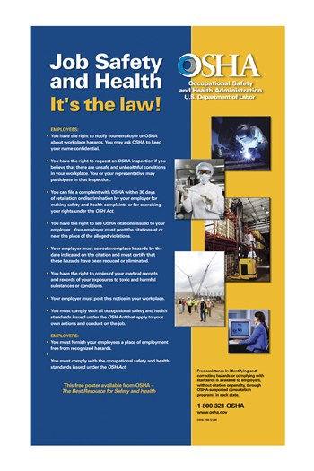 Pivot Publishing - A Pivot Publishing - B PPBPVP3694 OSHA Job Safety and Health Version 2012 Poster by Unknown -12.00 x 18.00 at Sears.com