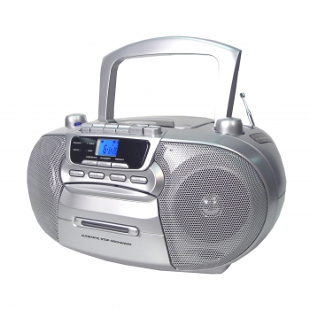 Supersonic SC-727 Portable CD Player with Cassette-Recorder and AM-FM Radio- Silver at Sears.com
