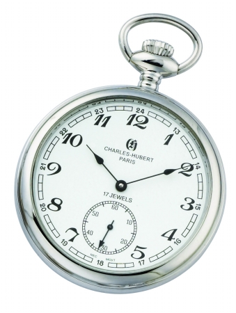 Charles Hubert Charles-Hubert- Paris Stainless Steel Mechanical Open Face Pocket Watch #3756-WA at Sears.com
