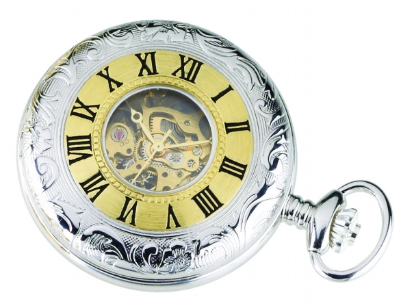 Charles Hubert Charles-Hubert- Paris Sterling Silver Two-Tone Mechanical Hunter Case Pocket Watch 3580 at Sears.com