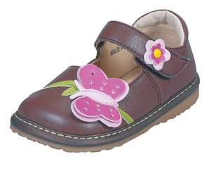 Squeak Me Shoes Squeak Me Shoes 12736 Brown Butterfly Girls Toddler Shoe Size 6