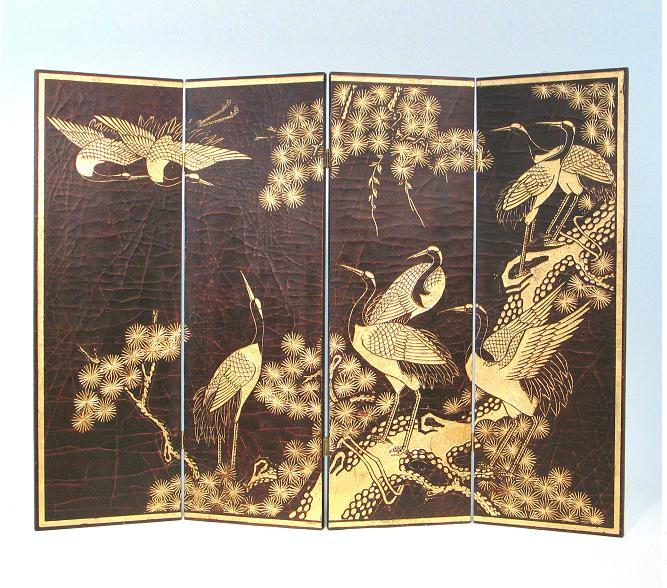 Wayborn Furniture 4769 Screen Room Partition - Black+gold