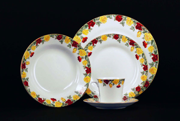 Euland China Ds0 001r Roses Dinnerware Set Service for 8