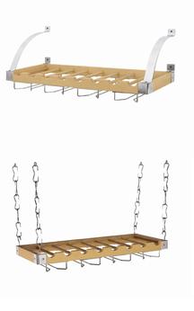 Concept Housewares WR-40528 Wine Bottle & Glass Ceiling Wall Mount Wine Rack 8 Bottles at Sears.com