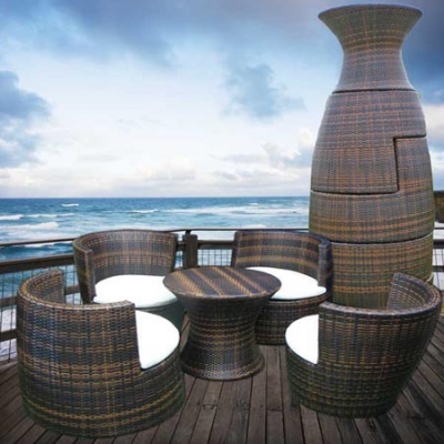 Deeco DM-GV-503 Geo-Vase interlocking all weather wicker furniture set at Sears.com