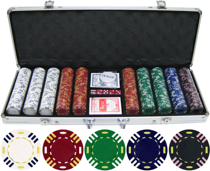 JP Commerce 13.5g 500pc Triple Striped Clay Poker Chip Set at Sears.com