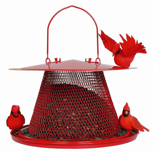 Nono Feeder Nonoc00322 Cardinal Wire Mesh Bird Feeder  Red