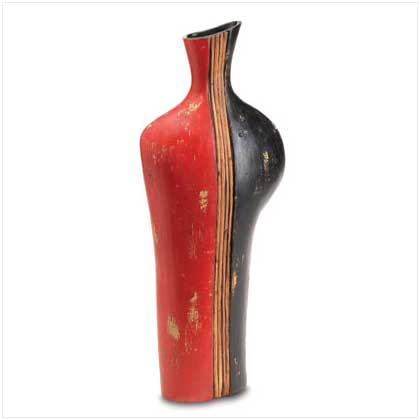 SWM 37737 8" L x 4" W x 20" H Stoneware Tall Vase Decorative Vases -Black and Red at Sears.com