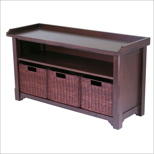 Winsome 94341 Antique Walnut Storage Bench with Baskets Set at Sears.com