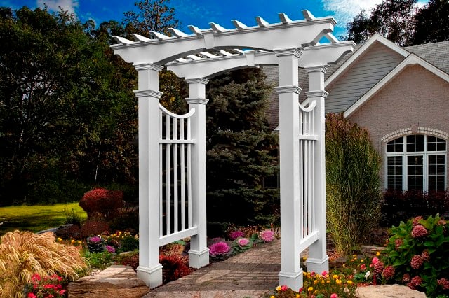 New England Arbors VA84255 Devonshire Grand Deluxe White Vinyl Garden at Sears.com