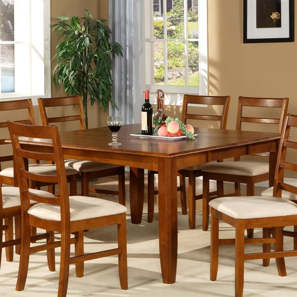 Wooden Imports PFL07-T-SABR Parfait Square Table with 18 in. Butterfly Leaf - Sadle Brown Wooden Imports PFL07-T-SABR Parfait Square Table with 18 in. Butterfly Leaf - Sadle Brown