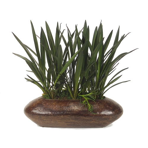 Ddi 2153A Faux Succulents in a Leather Finish Metal Zeppelin Planter at Sears.com