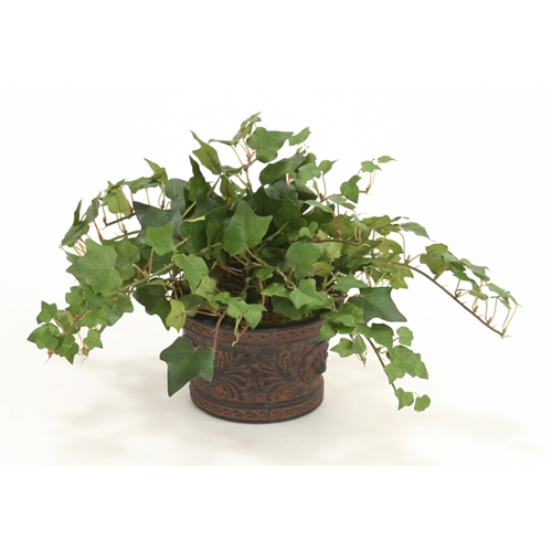 Ddi 2867 Silk Mountain Ivy in a Small Rust Lion Relief Planter  - Pack of - 2 at Sears.com