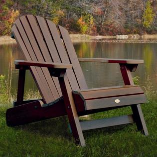 Highwood AD-CHL1-ACE Folding & Reclining ADULT Adirondack Chair - Recycled eco-friendly synthetic wood in weathered acorn color - Weather Highwood AD-CHL1-ACE Folding & Reclining ADULT Adirondack Chair - Recycled eco-friendly synthetic wood in weathered acorn color - Weather