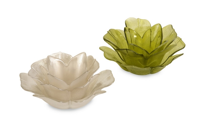 Home Decor Improvements 97213-2 Olson Floral Votive Holders - Set of 2