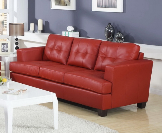 Acme Furniture Industry 15100B Diamond Bonded Leather Sofa in Red at Sears.com