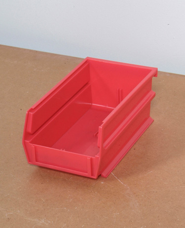 Triton Products 3-210R 5.38 In. L x 4.13 In. W x 3 In. H Red Stacking  Hanging  Interlocking Polypropylene Bin  24 C