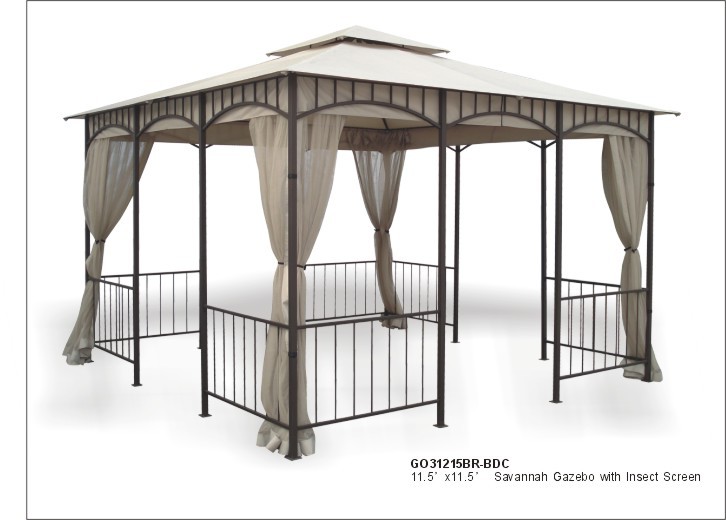 DC America GO31215BRBDC-GM 11.5 x11.5  Gazebo with Insect Screen- Beige with Beige Trim at Sears.com