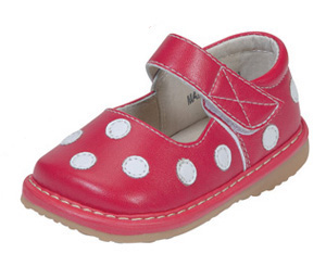 Squeak Me Shoes 13256 Red Polka Dot Girls Toddler Shoe Size 6 at Sears.com