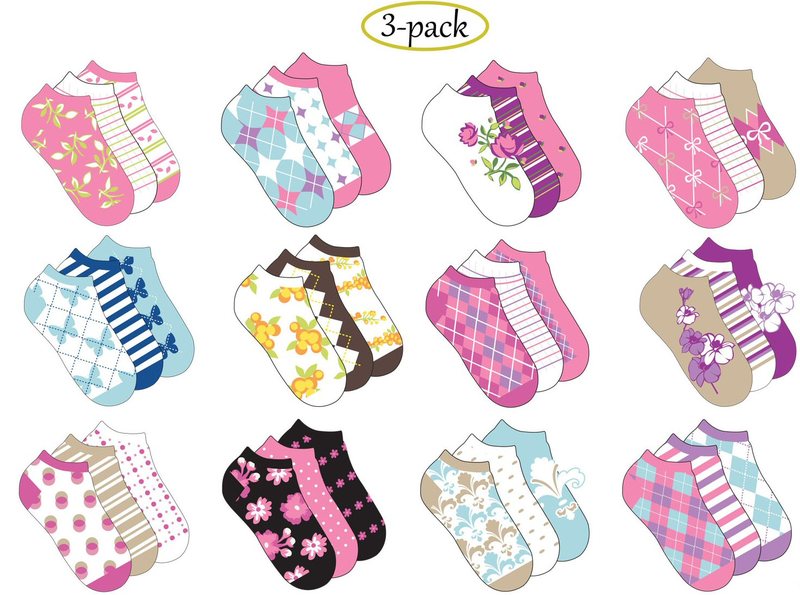 Ladies Low Cut Socks- 3 Pack - Case of 120